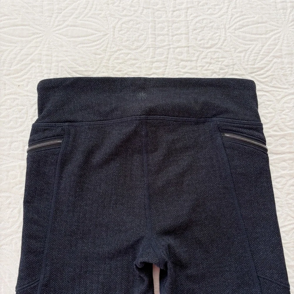 Athleta Girl Zippier Herringbone Tight, Navy/Black Herringbone Sz XL 14